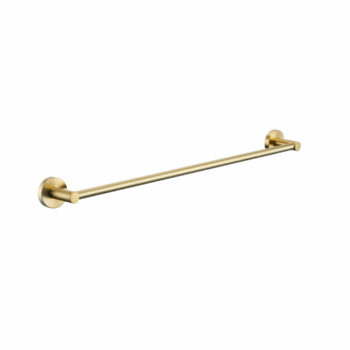 RABANA ROUND 600mm SINGLE TOWEL RAIL BRUSH GOLD