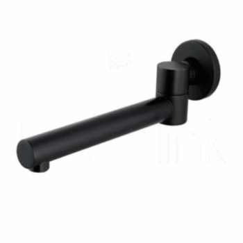 BOSS ROUND SWIVEL BATH SPOUT 250mm BLACK